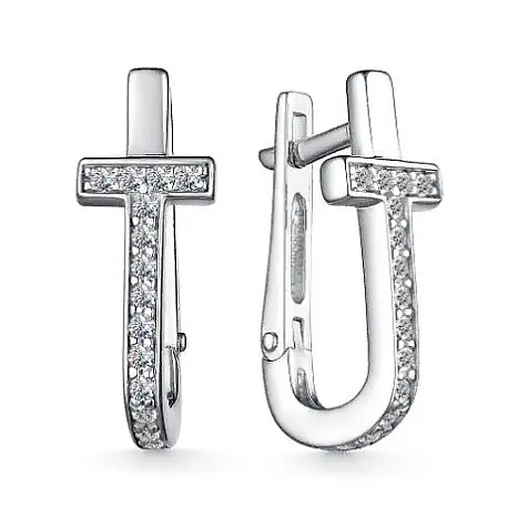 Серьги с английским замком из серебра