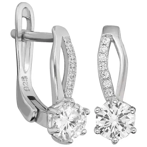 Серьги с английским замком из серебра