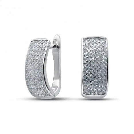 Серьги с английским замком из серебра