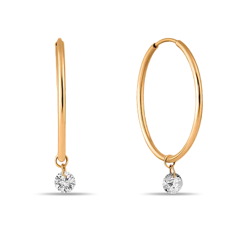 Серьги конго из красного золота