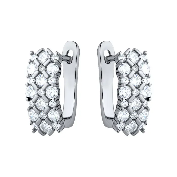 Серьги с английским замком из серебра