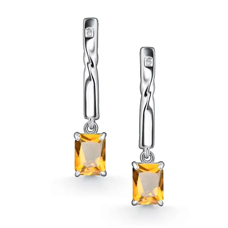 Серьги подвесные из серебра