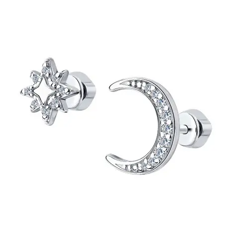 Серьги пуссеты из серебра