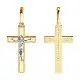 Подвеска крест из комбинированного золота