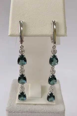 Серьги подвесные из серебра