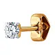Серьги одиночные из красного золота