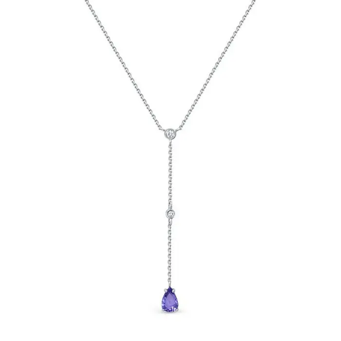 Цепь колье из белого золота