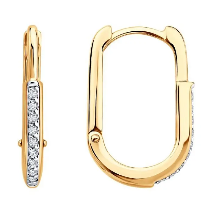 Серьги с английским замком из красного золота