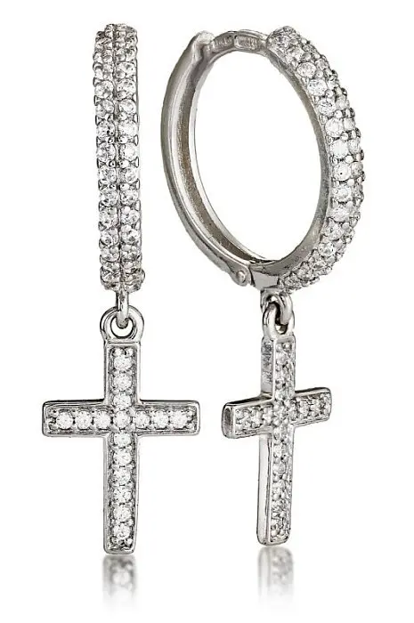 Серьги подвесные из серебра