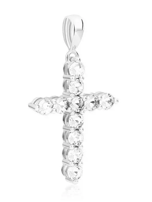 Подвеска декоративный крест из серебра