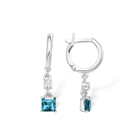 Серьги подвесные из серебра