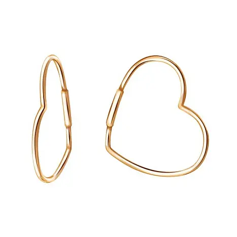 Серьги конго из красного золота