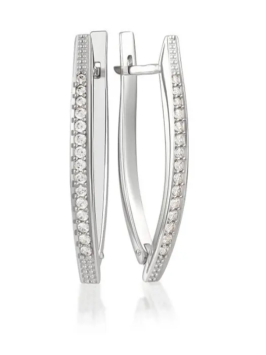 Серьги с английским замком из серебра