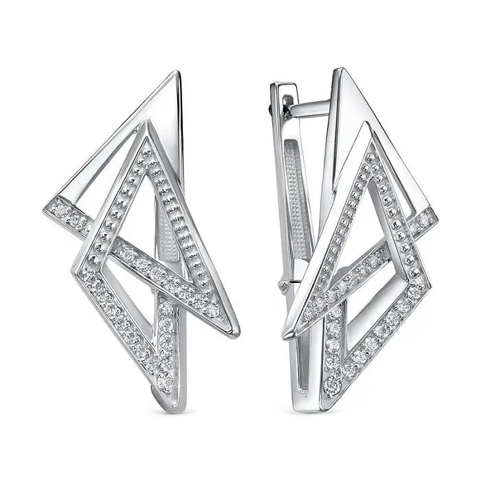 Серьги с английским замком из серебра