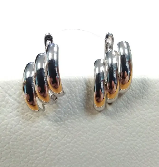 Серьги с английским замком из серебра