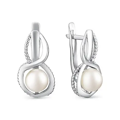 Серьги с английским замком из серебра