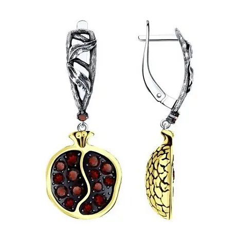 Серьги подвесные из серебра