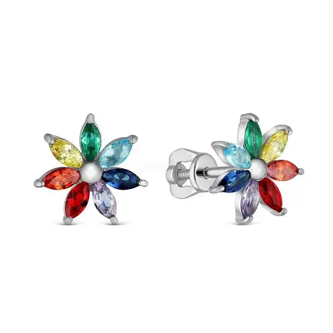 Серьги пуссеты из серебра