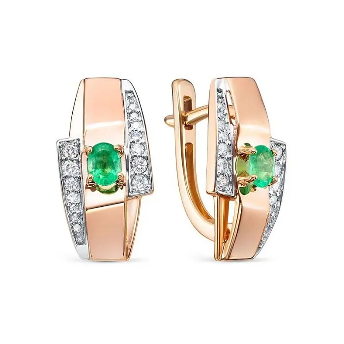 Серьги с английским замком из красного золота Серьги с английским замком из красного золота