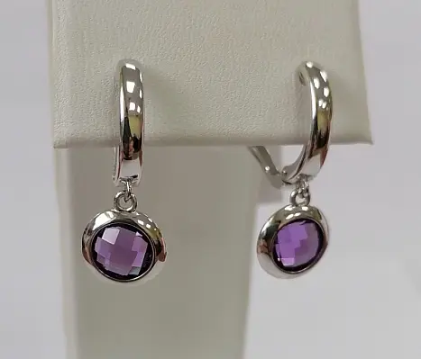 Серьги подвесные из серебра