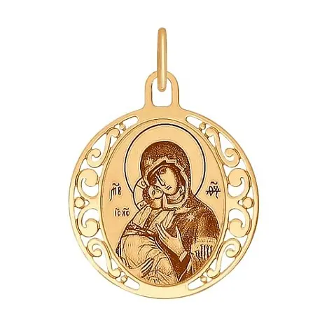 Подвеска икона из красного золота