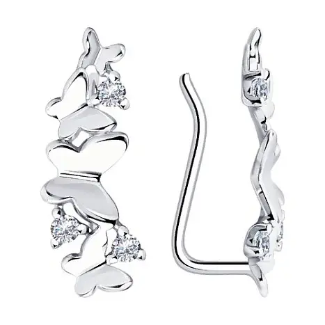 Серьги зажимы из серебра