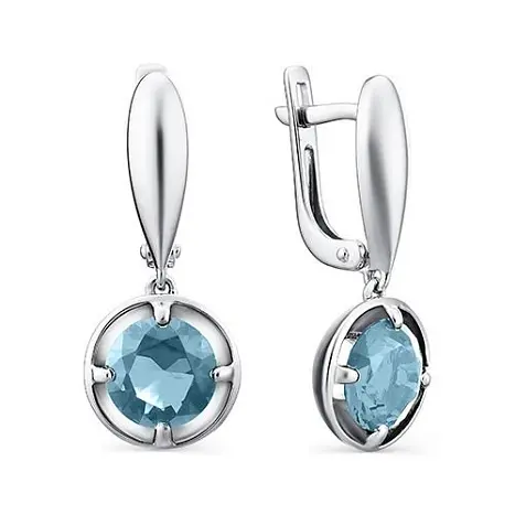 Серьги подвесные из серебра