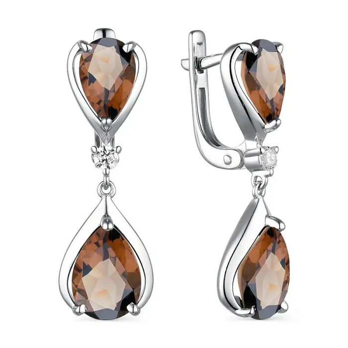 Серьги подвесные из серебра