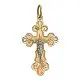 Подвеска крест из комбинированного золота