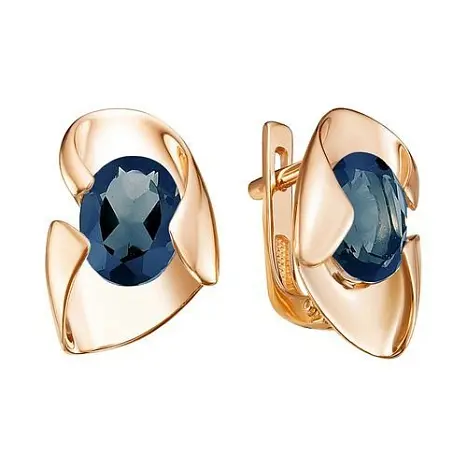 Серьги с английским замком из красного золота