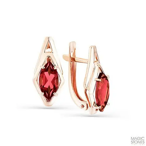 Серьги с английским замком из красного золота