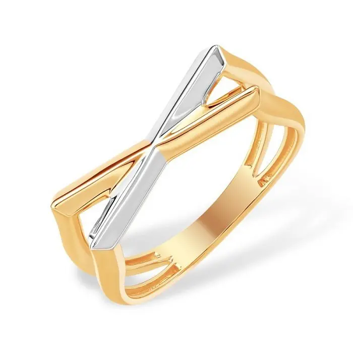 Кольцо декоративное из комбинированного золота