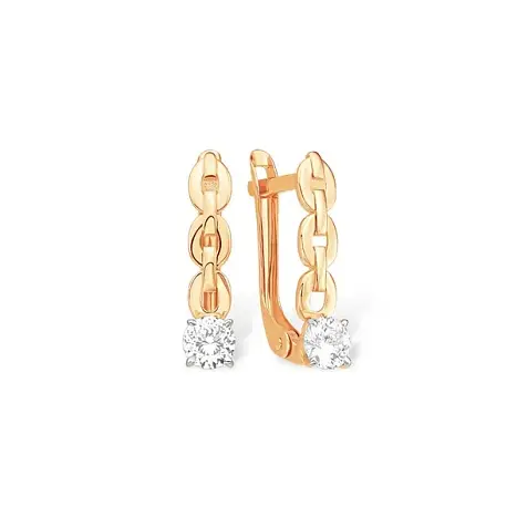 Серьги с английским замком из красного золота