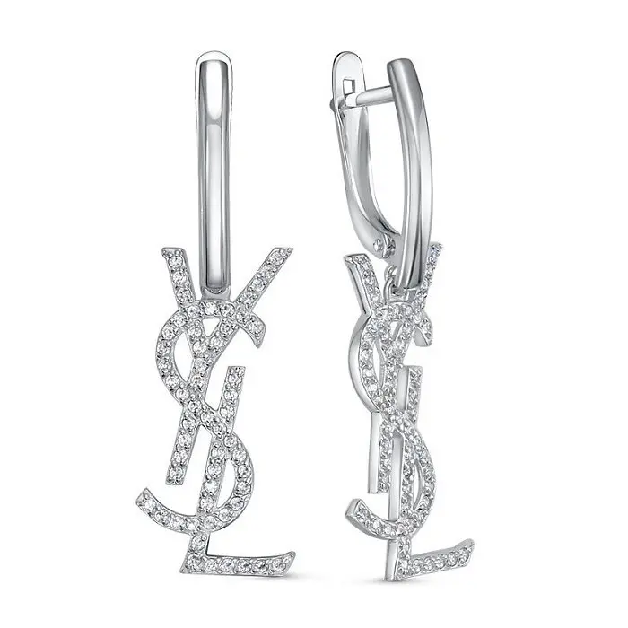 Серьги подвесные из серебра