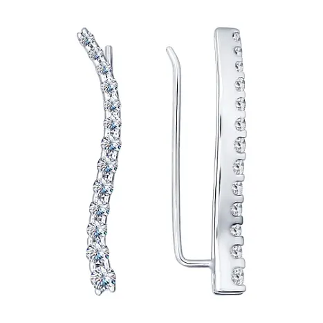 Серьги зажимы из серебра