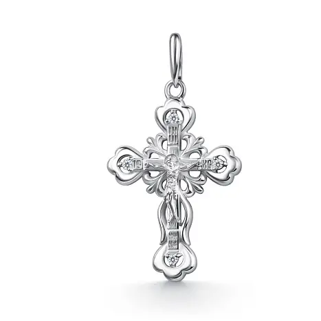 Подвеска крест из серебра
