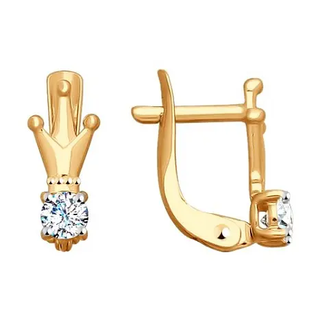 Серьги детские из красного золота