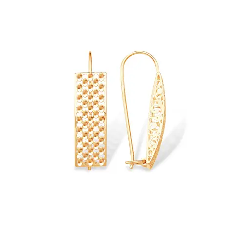 Серьги петельки из красного золота