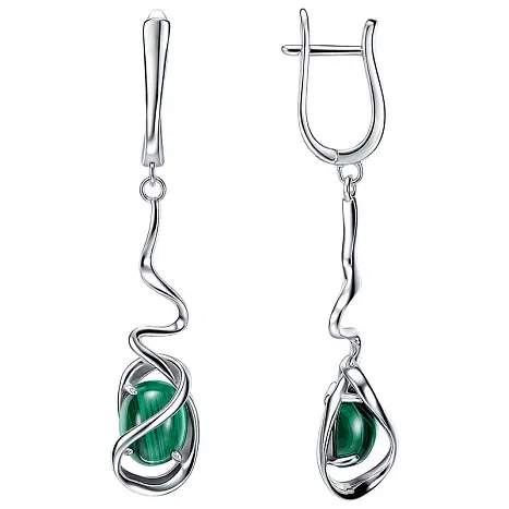 Серьги подвесные из серебра