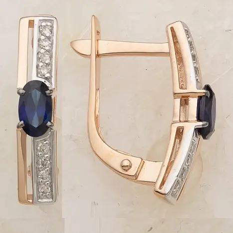Серьги с английским замком из красного золота