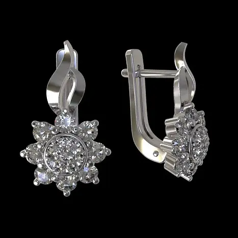 Серьги с английским замком из серебра