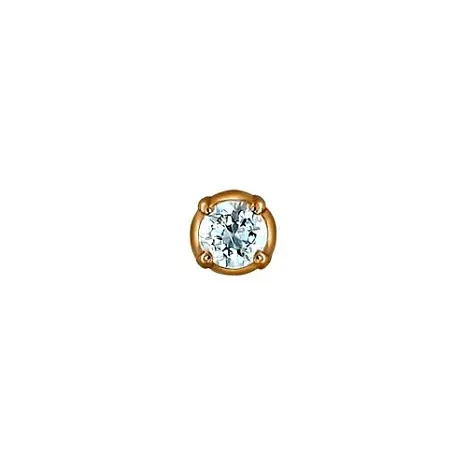 Серьги одиночные из красного золота