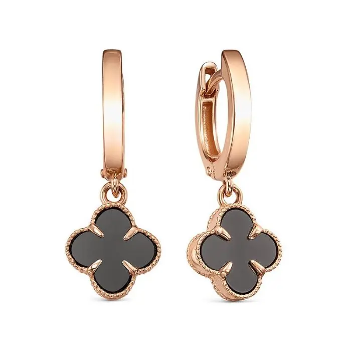 Серьги подвесные из красного золота