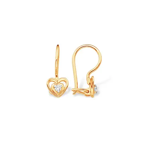 Серьги детские из красного золота