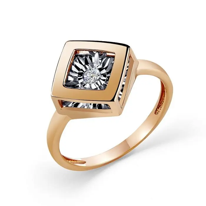 Кольцо декоративное из комбинированного золота