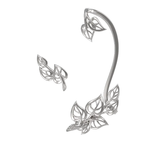 Серьги каффы из серебра