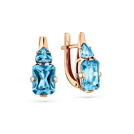 Серьги с английским замком из красного золота