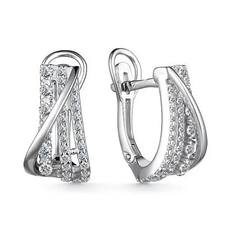 Серьги с английским замком из серебра