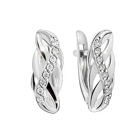 Серьги с английским замком из серебра