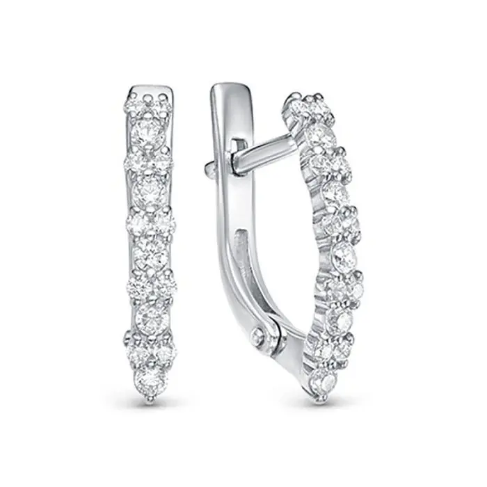 Серьги с английским замком из серебра